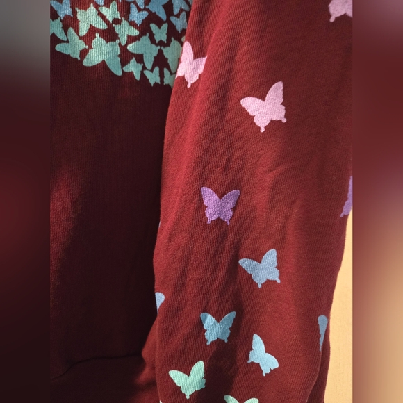 Lauren Moshi Harmony Ombre Butterfly Happyface hoodie - Picture 13 of 14